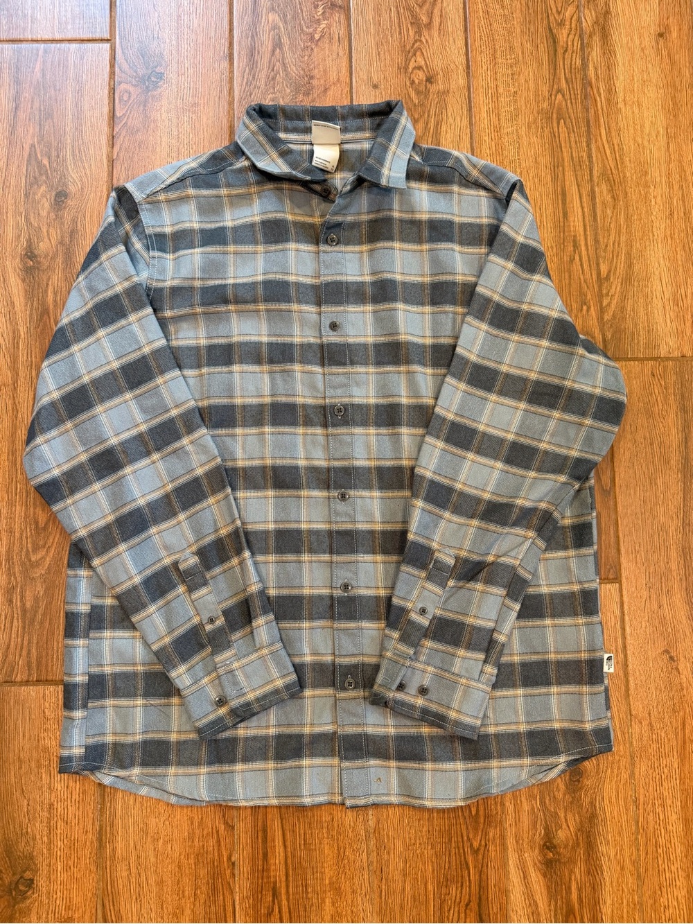 The North Face Men's Plaid Button Down Blue & Gray XL NWOT